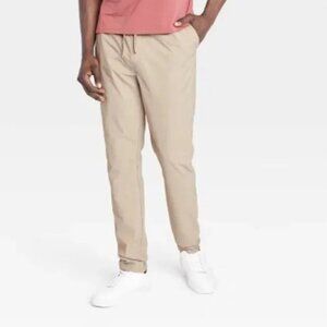 All In Motion Men's XXL Khaki Ripstop Pants Drawstring Quick Dry Elastic Waist